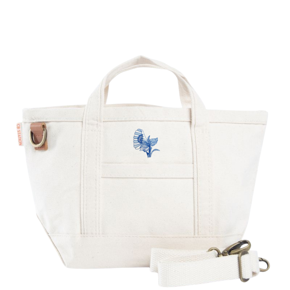 Bob Christian Circus Blossom in Blue Tote Bag-Multiple Colors & Sizes