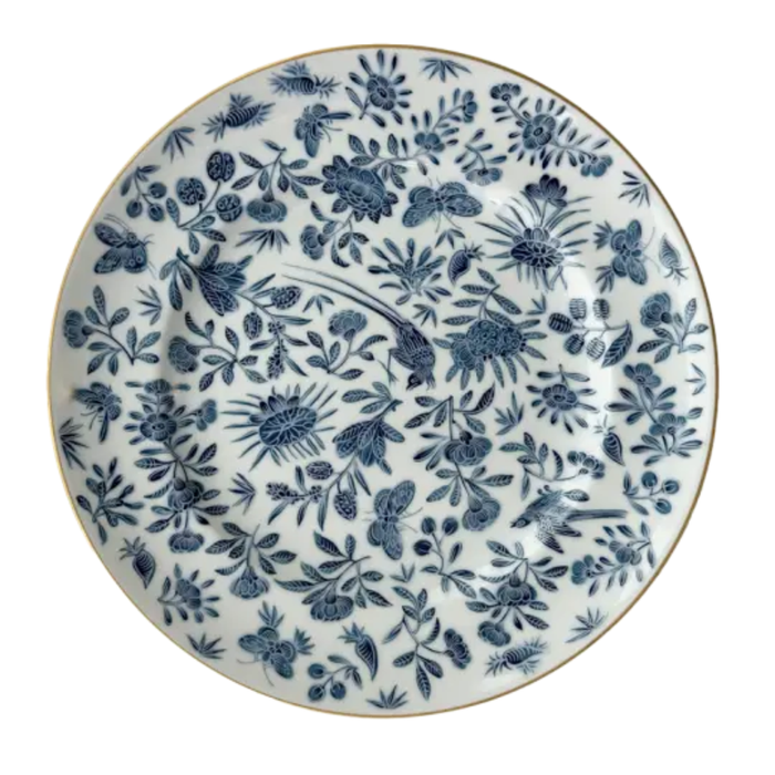 Sacred Bird & Butterfly Blue Dinner Plate