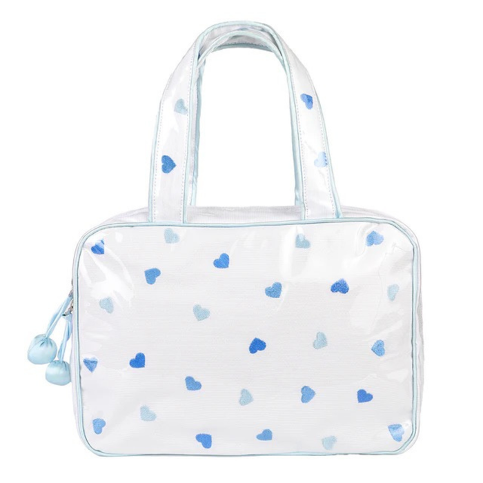 Josie Blue Heart Hanging Cosmetic Bag
