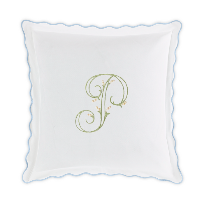 Embroidered Camilla Pique Sham - Blue