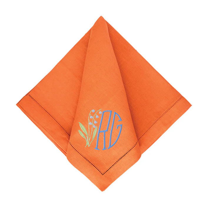 Festival Customizable Linen Dinner Napkins - Tangerine