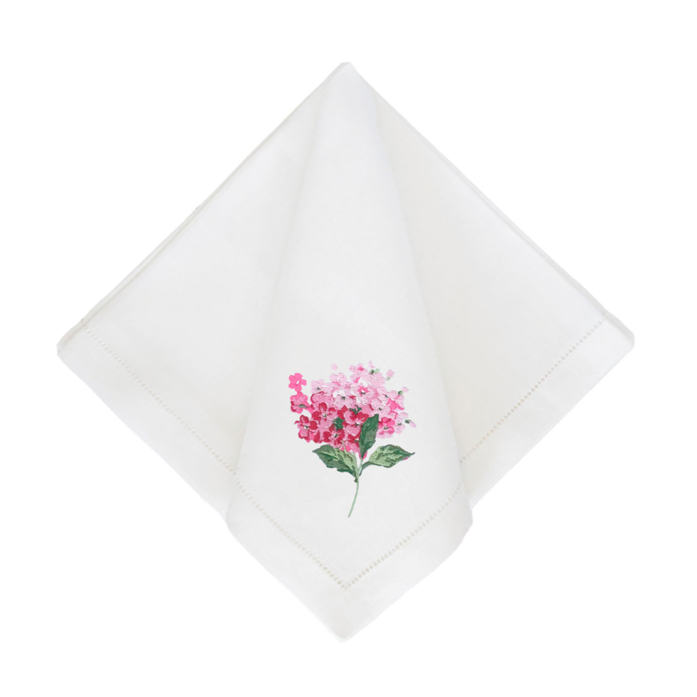 Pink Hydrangea Dinner Napkins-Set of 4