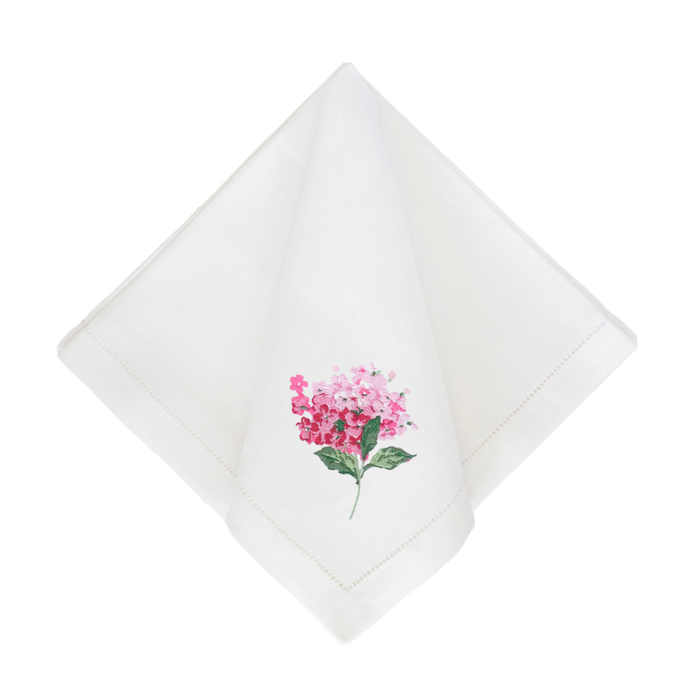 Pink Hydrangea Dinner Napkins-Set of 4