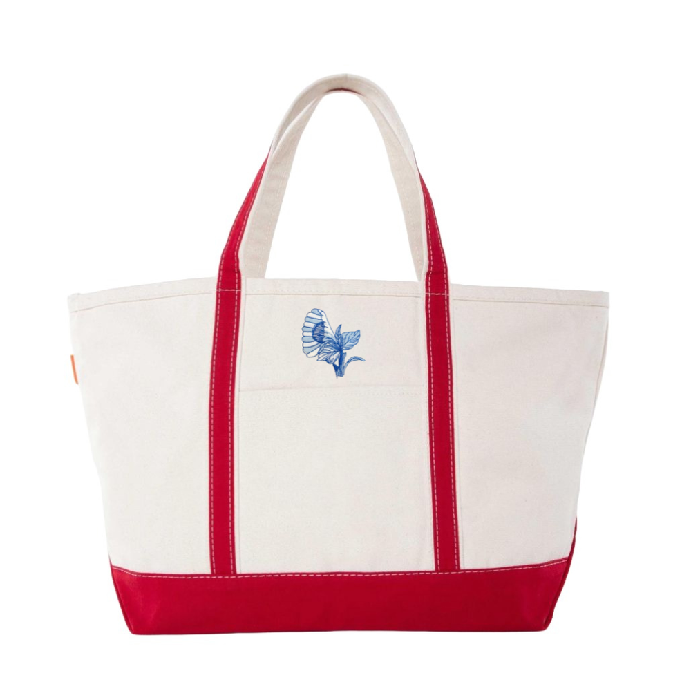 Bob Christian Circus Blossom in Blue Tote Bag-Multiple Colors & Sizes