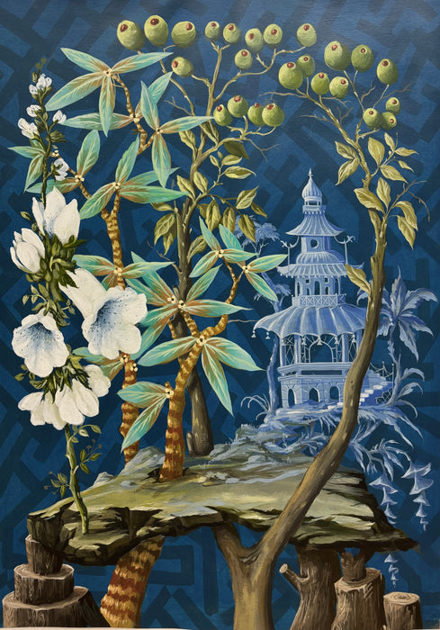 Paper Panel-Olives in Bloom