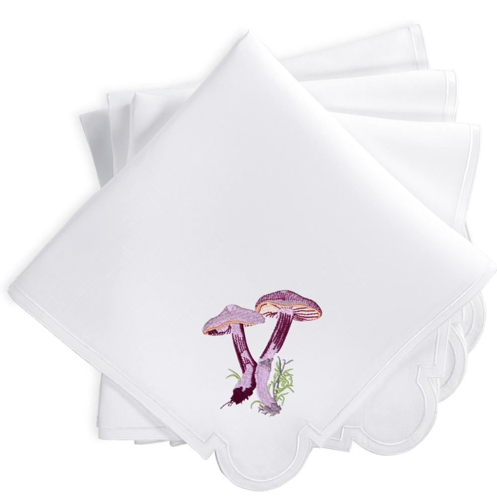 Mystical Purple Mushroom Mirasol Dinner Napkins-Set of 4