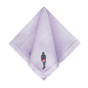 Julia Christian Man with a Gift in Grey & Red