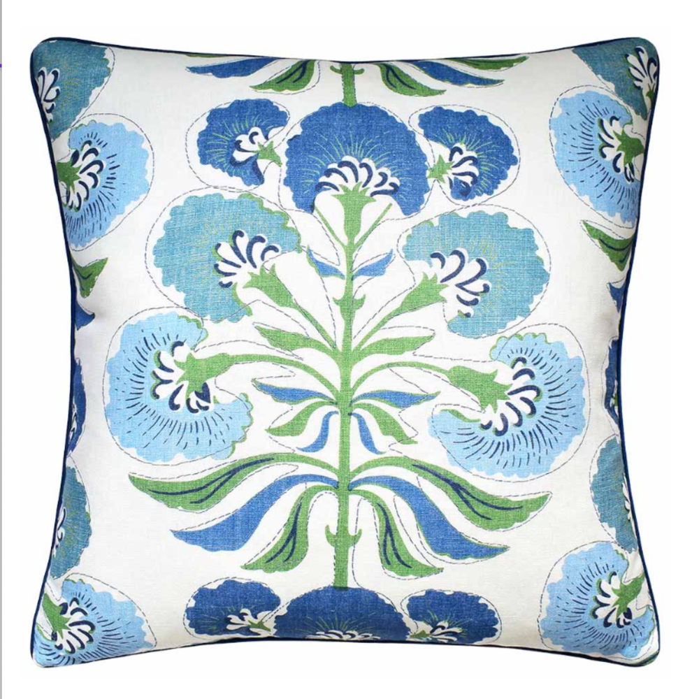 Tybee Tree Pillow (Green/Blue)