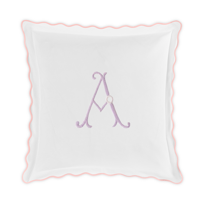 Embroidered Camilla Pique Sham - Pink