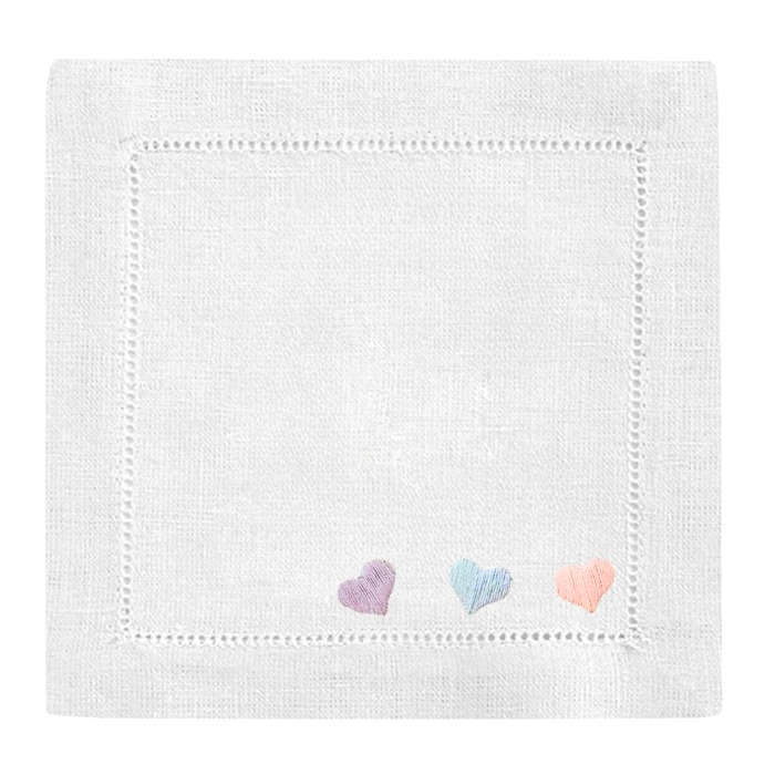 Pastel Heart Cocktail Napkins