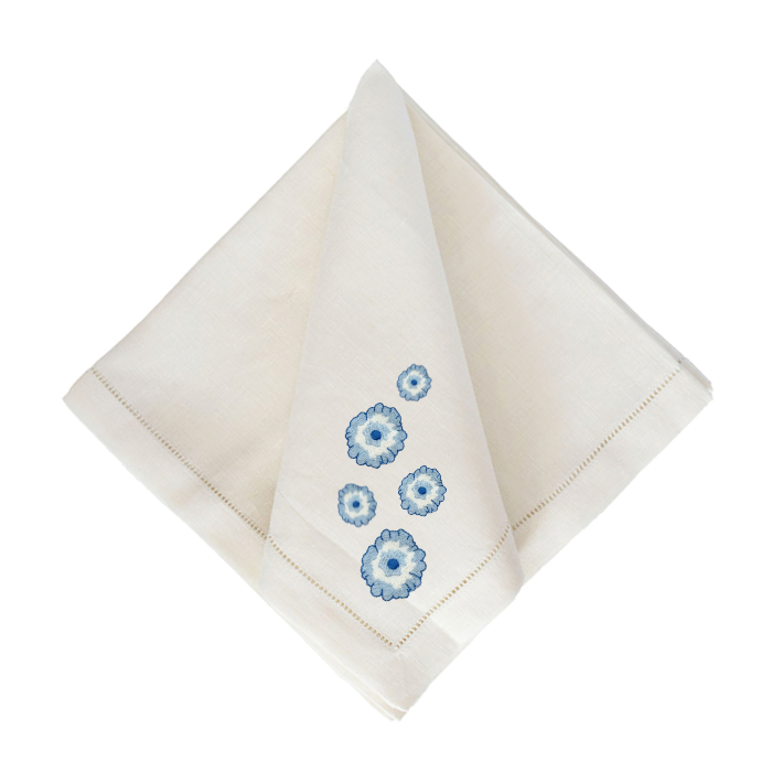 Bob Christian Snowy Floral Dinner Napkins