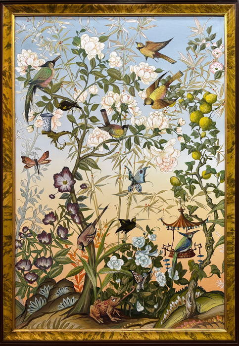 Birds with Yellow Fruit Acrylic on Canvas