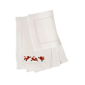 6 x 9 Classic Dancing Santa Christmas Cocktail Napkins