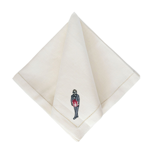 Julia Christian Man with a Gift in Grey & Red