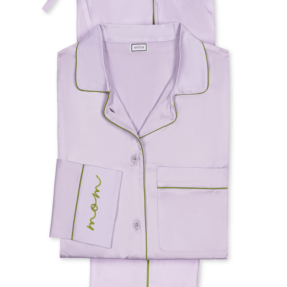 MOM Nocturne Violet and Grass Pajama Set