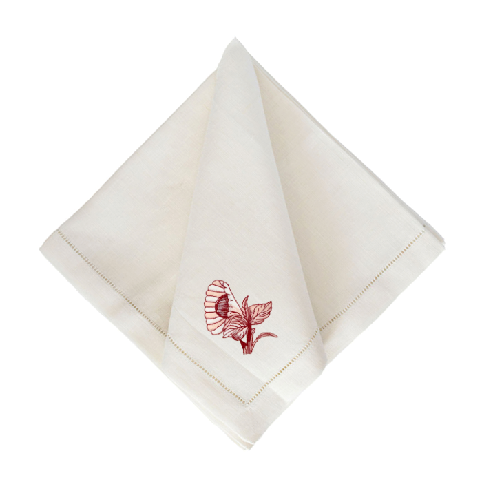 Bob Christian Circle Blossom in Pink & Red-Multiple Napkin Colors