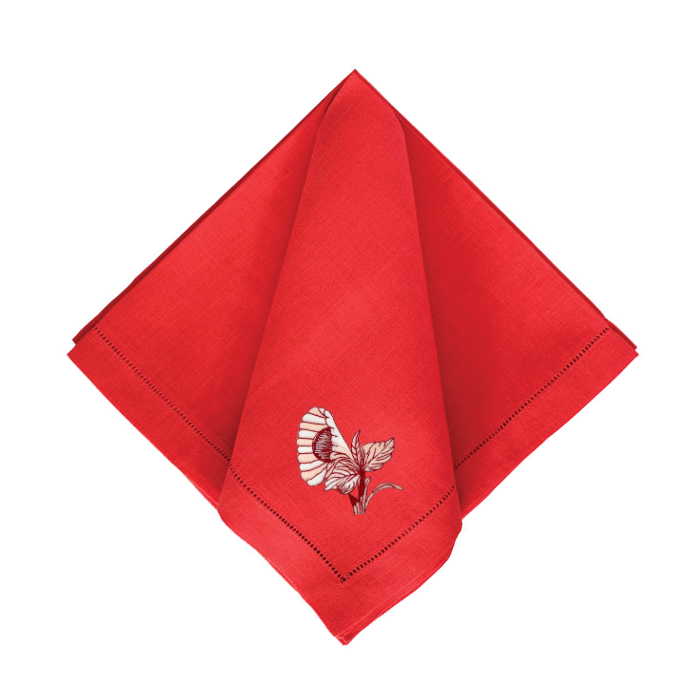 Bob Christian Circle Blossom in Pink & Red-Multiple Napkin Colors