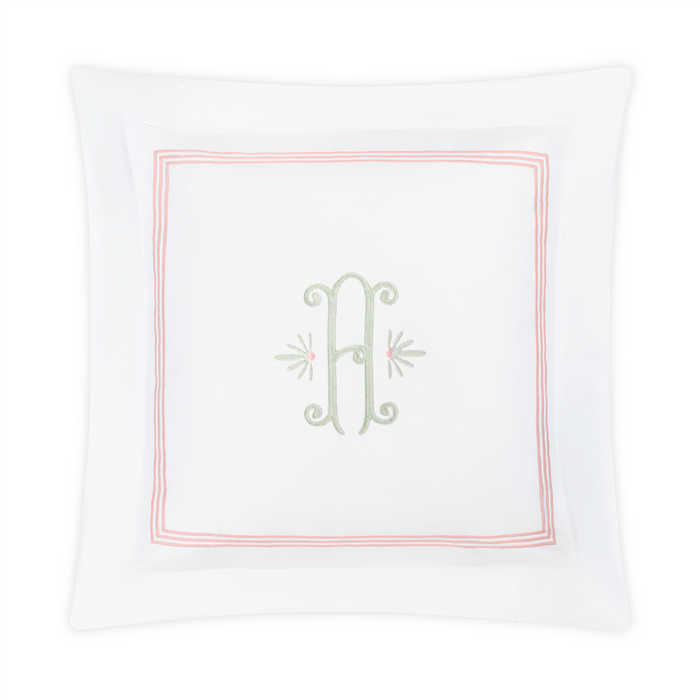 Embroidered Bel Tempo Euro Sham - Pink