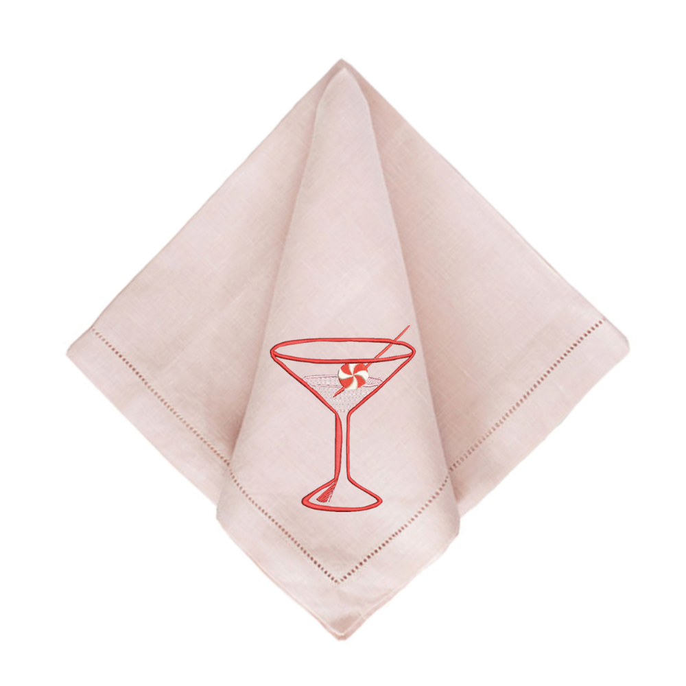 Peppermint Martini Dinner Napkins-Multiple Colors
