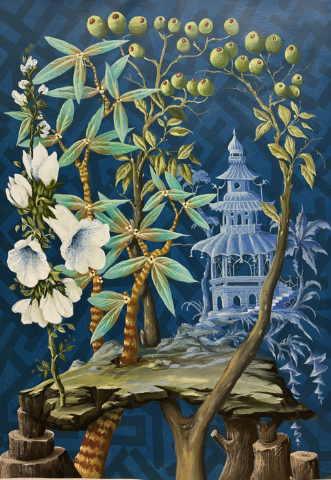 Paper Panel-Olives in Bloom