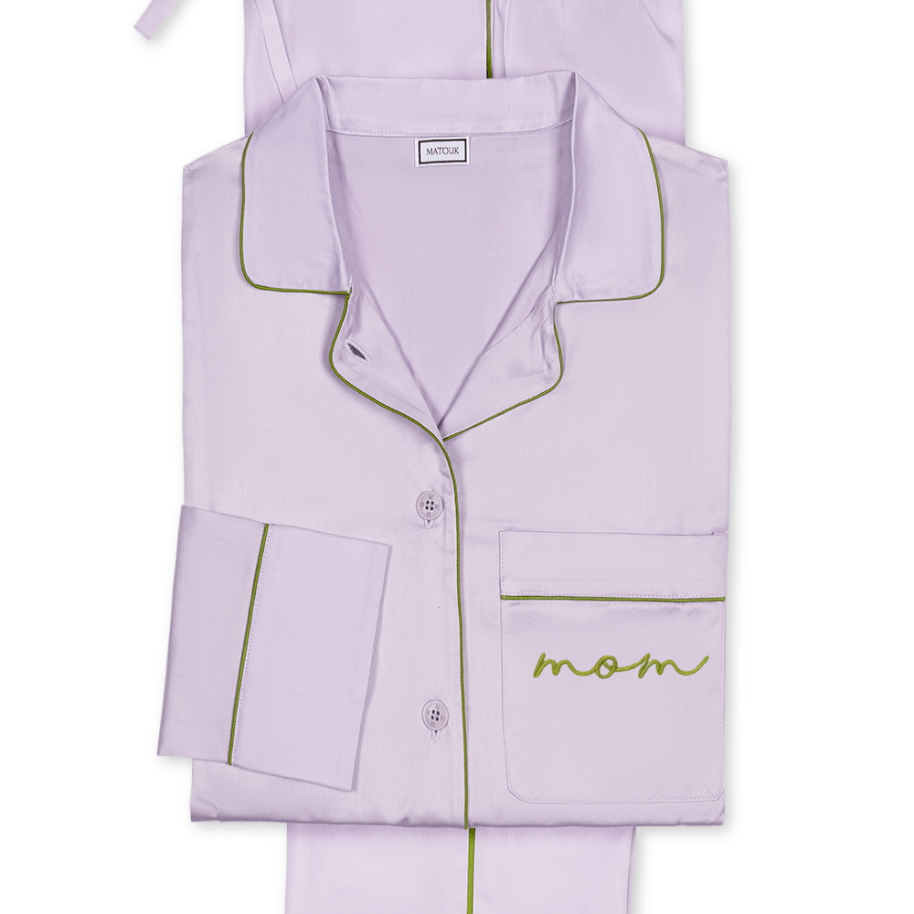 MOM Nocturne Violet and Grass Pajama Set