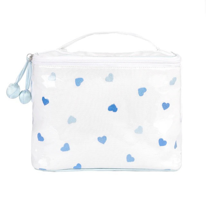 Josie Blue Heart Train Case