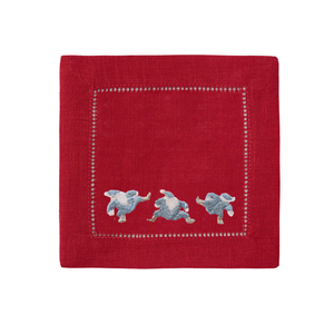 Frost & Silver Dancing Santa Cocktail Napkins