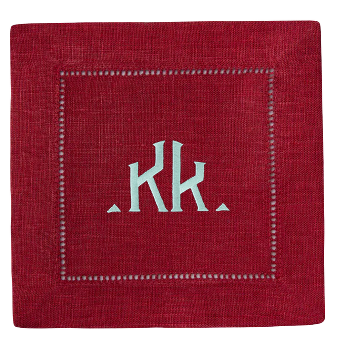 Festival 6x6 Customizable Linen Cocktail Napkins - Cinnabar