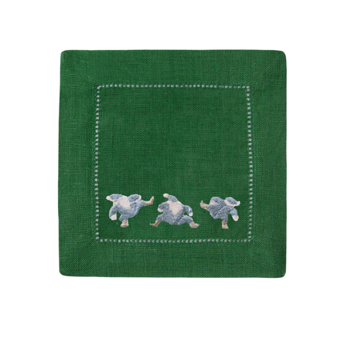 Frost & Silver Dancing Santa Cocktail Napkins