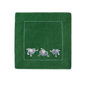 Frost & Silver Dancing Santa Cocktail Napkins