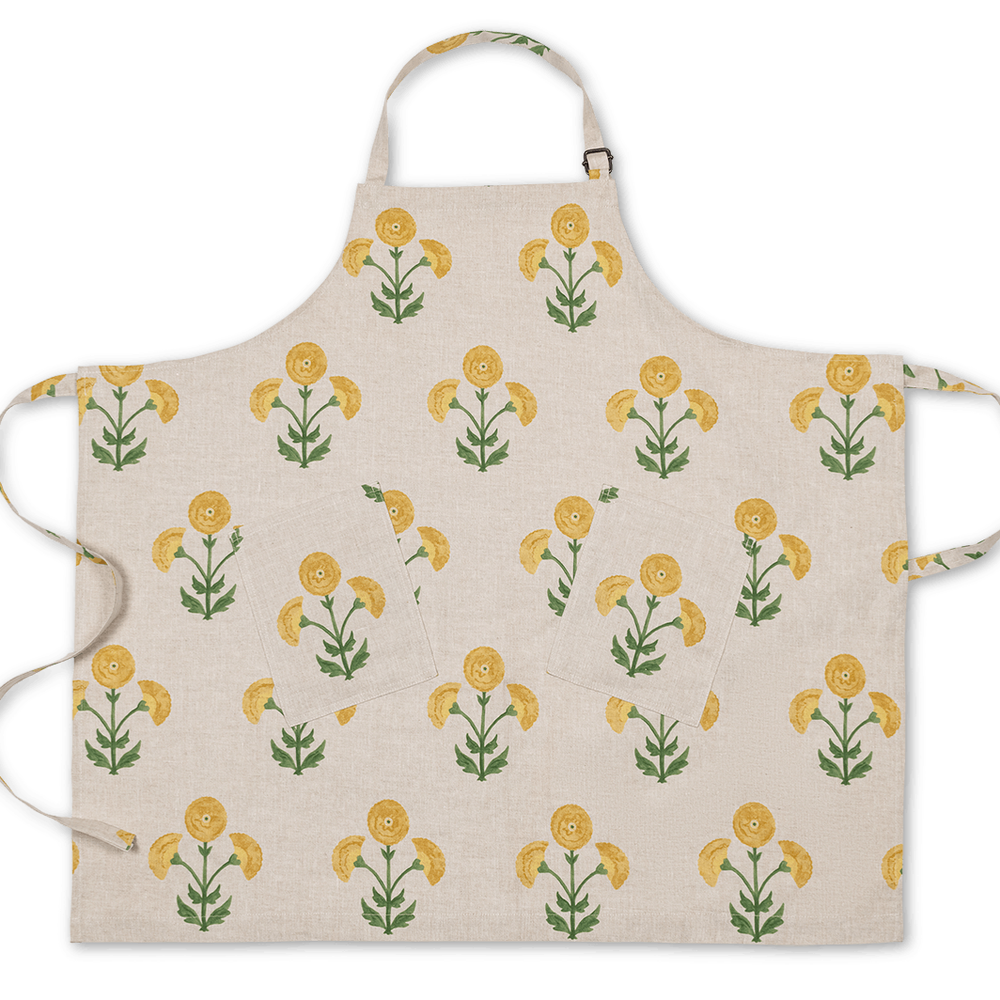 Gisele Marigold Natural Linen Apron