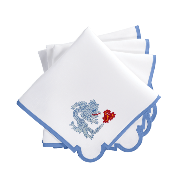 Dragon Scallop Mirasol Dinner Napkins-Multiple Napkin Colors