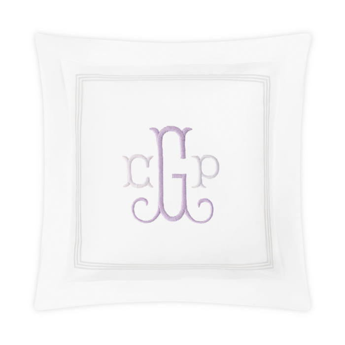 Embroidered Bel Tempo Euro Sham - White