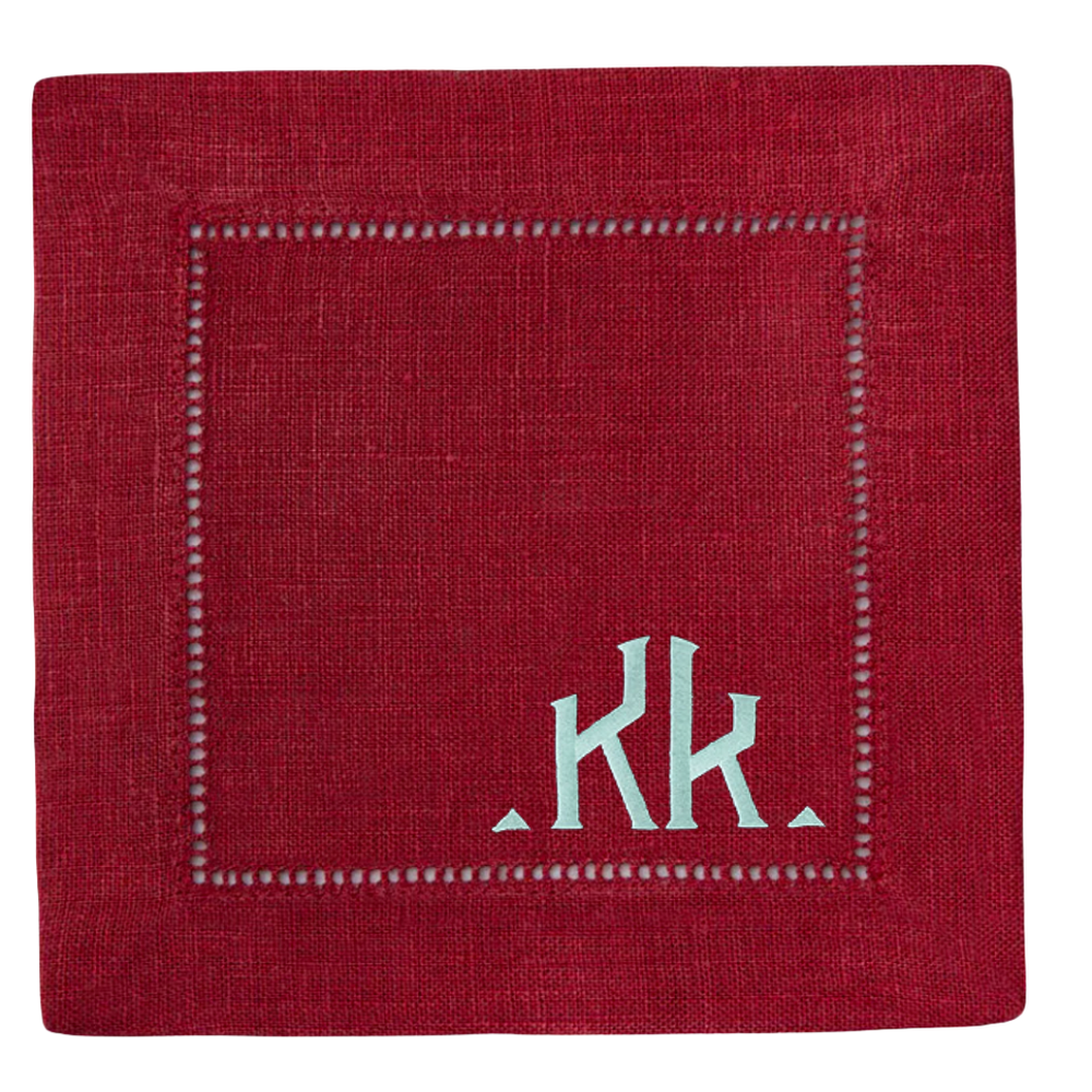 Festival 6x6 Customizable Linen Cocktail Napkins - Cinnabar
