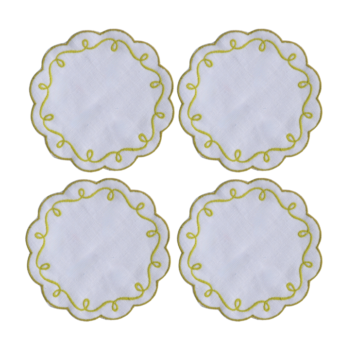 Scalloped Christmas flourish cocktail napkins