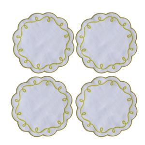 Scalloped Christmas flourish cocktail napkins