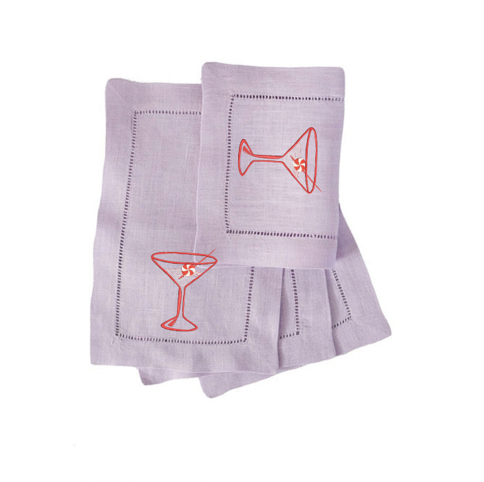 Festival 6 x 9 Peppermint Martini Cocktail Napkins-Multiple Colors