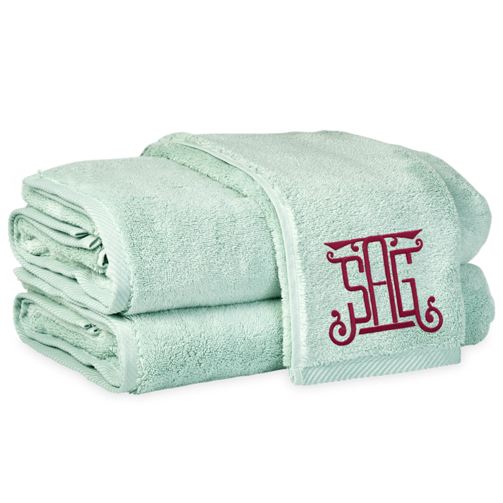 MILAGRO AQUA TOWEL BUNDLE WITH EMBROIDERY