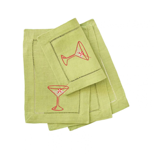 Festival 6 x 9 Peppermint Martini Cocktail Napkins-Multiple Colors