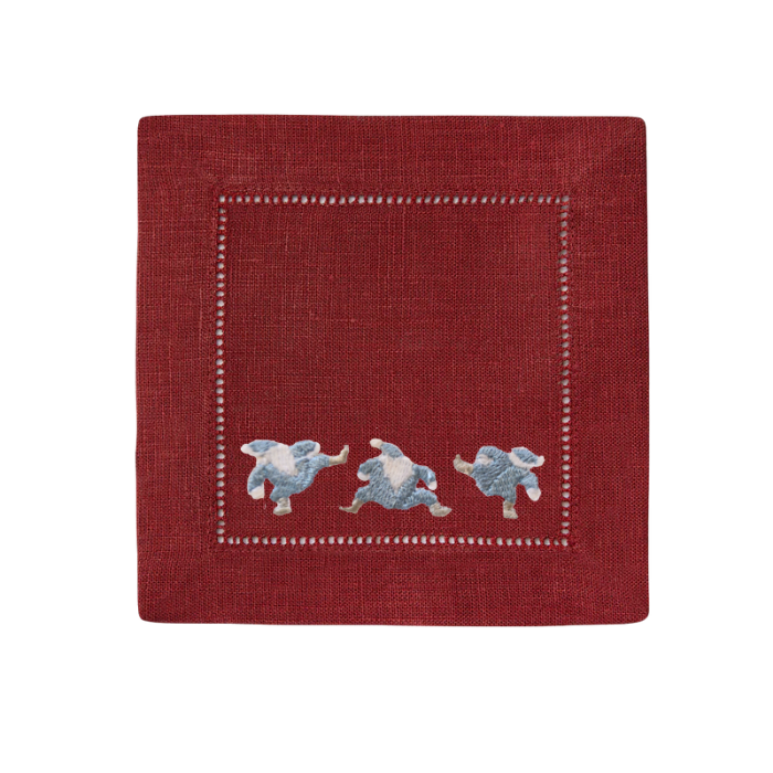 Frost & Silver Dancing Santa Cocktail Napkins