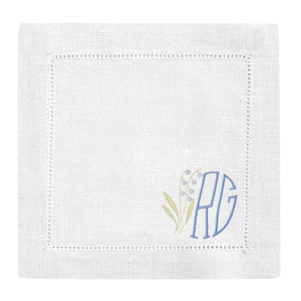 Festival Customizable Linen Cocktail Napkins-White