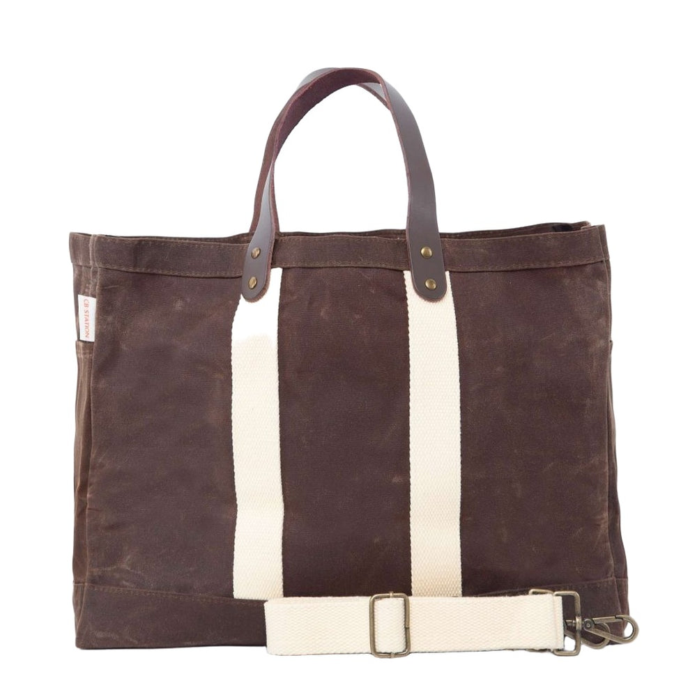 Waxed Commute Customizable Tote - Khaki