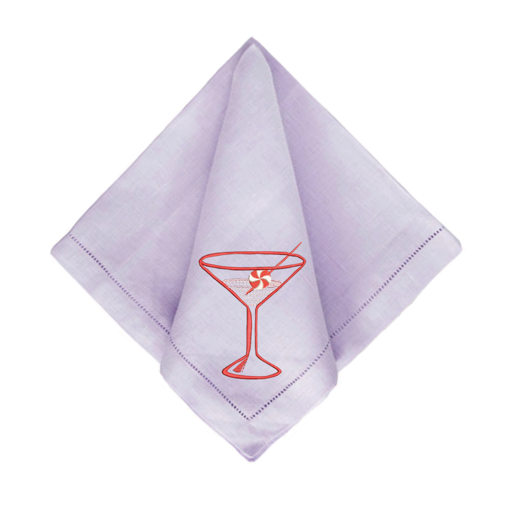 Peppermint Martini Dinner Napkins-Multiple Colors