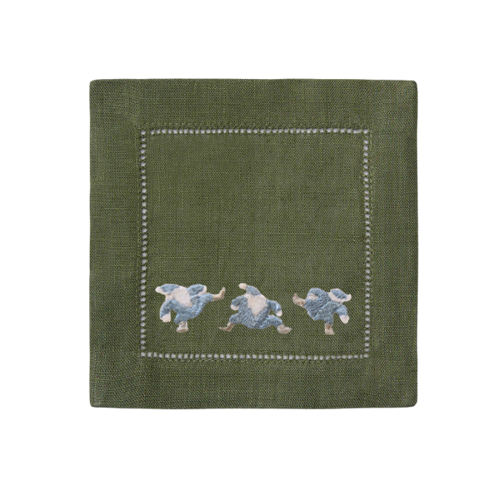 Frost & Silver Dancing Santa Cocktail Napkins