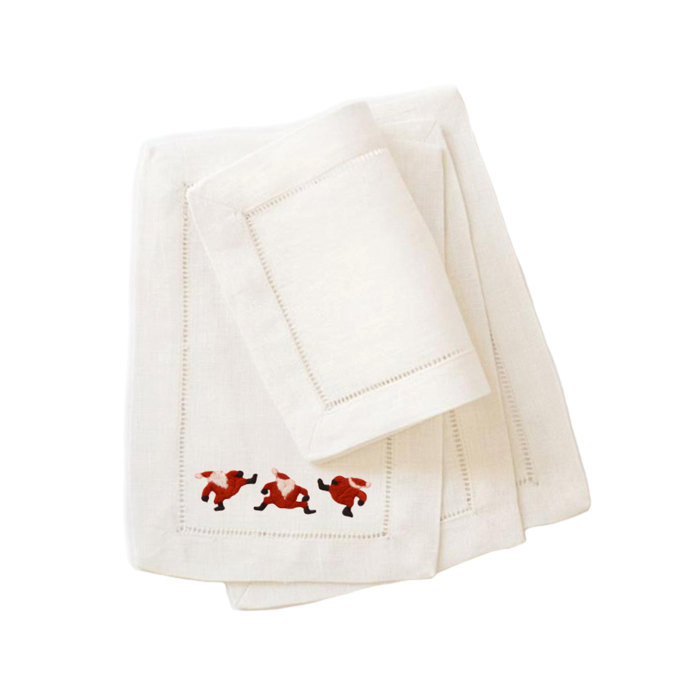 6 x 9 Classic Dancing Santa Christmas Cocktail Napkins