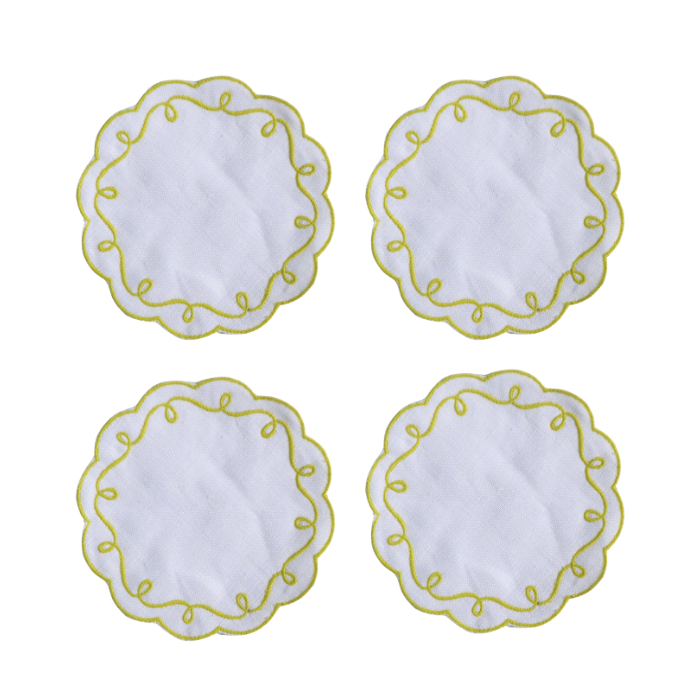 Scalloped Christmas flourish cocktail napkins