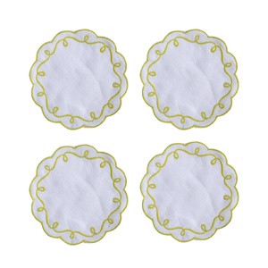 Scalloped Christmas flourish cocktail napkins