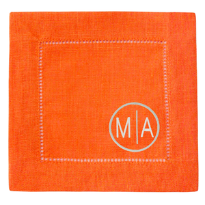 Festival 6x6 Customizable Linen Cocktail Napkins - Tangerine