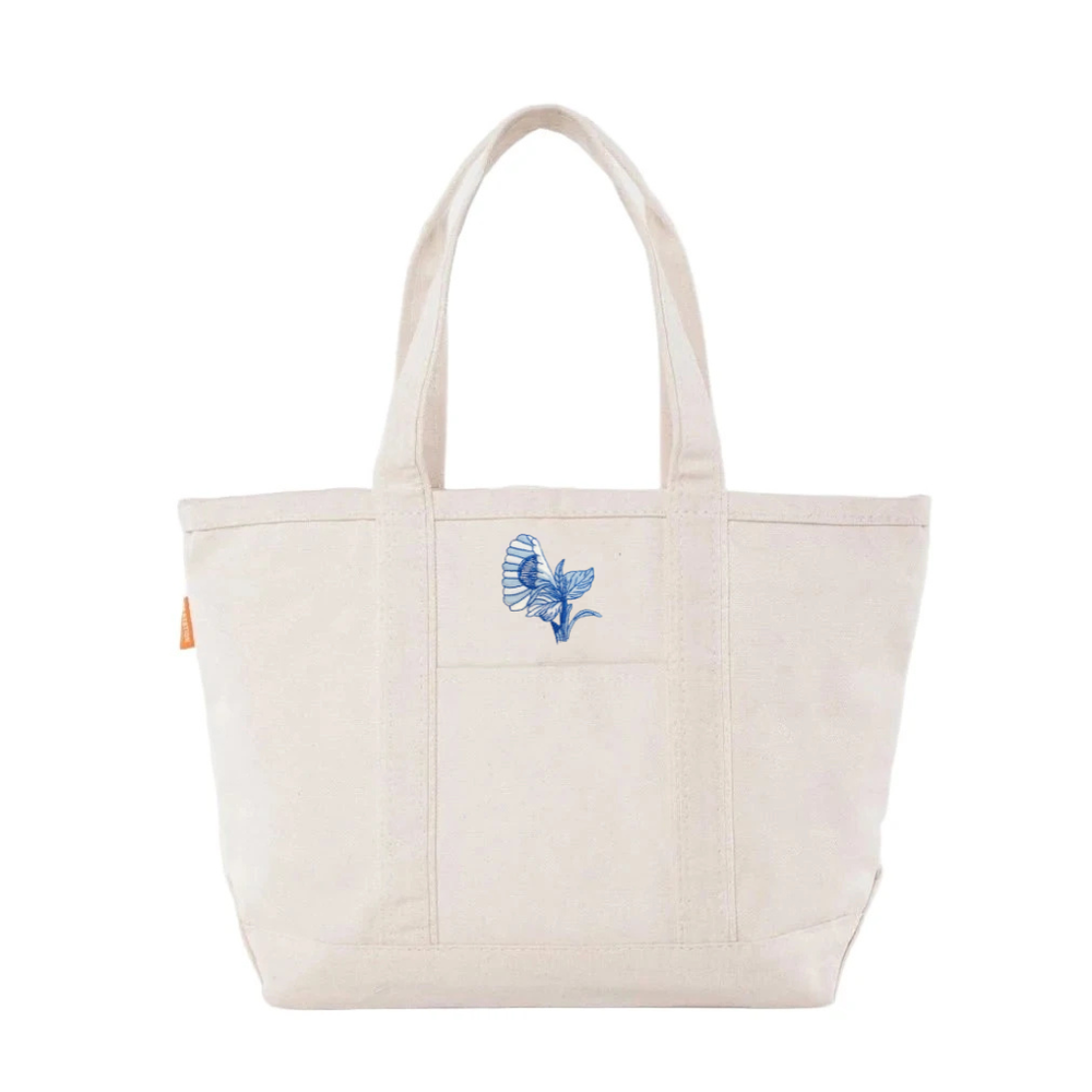 Bob Christian Circus Blossom in Blue Tote Bag-Multiple Colors & Sizes