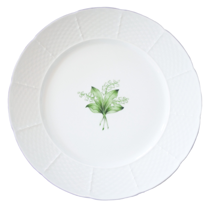 Basket Weave Dinner Plate - Lily of the Valley